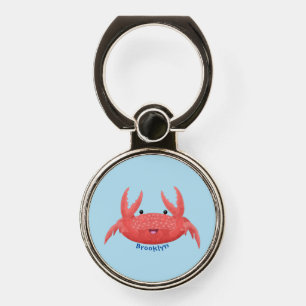 Cute red spotty crab cartoon illustration phone ring stand