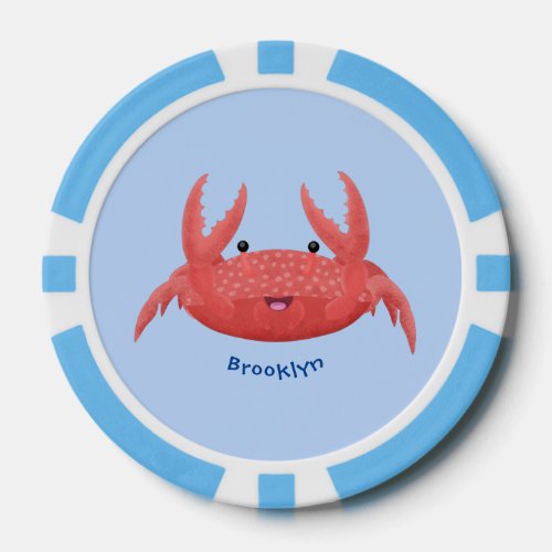 Cute red spotty crab cartoon illustration poker chips