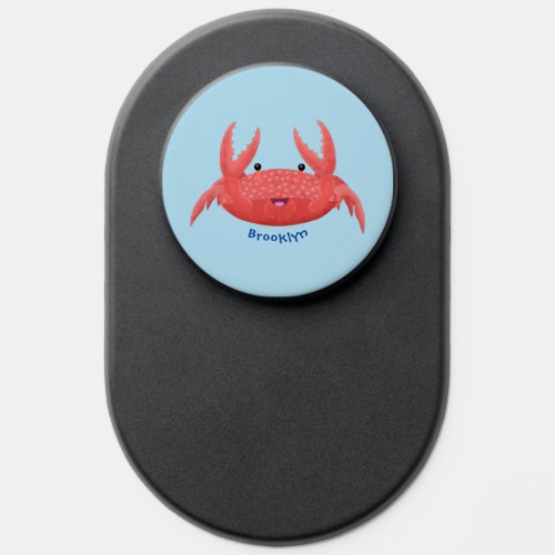 Cute red spotty crab cartoon illustration PopSocket