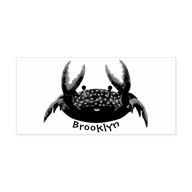 Cute red spotty crab cartoon illustration rubber stamp (Imprint)