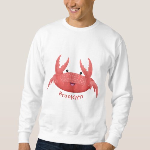 Cute red spotty crab cartoon illustration sweatshirt