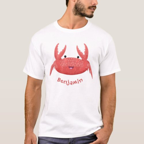 Cute red spotty crab cartoon illustration T_Shirt