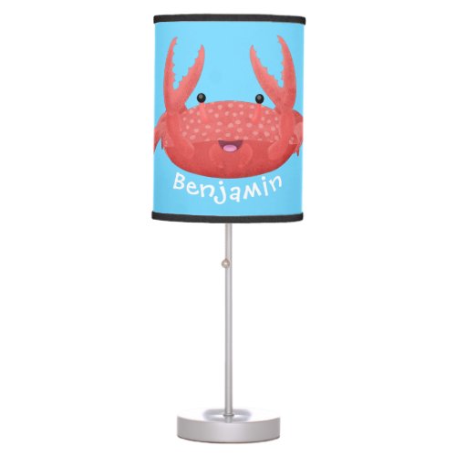 Cute red spotty crab cartoon illustration table lamp