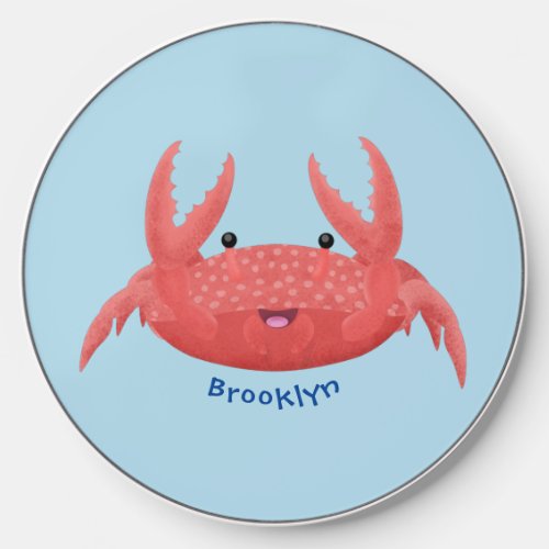 Cute red spotty crab cartoon illustration wireless charger 