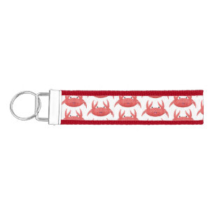 Zazzle Happy Crab Custom Key Chains, Adult Unisex, Size: 2, Turquoise/Bright Red/White