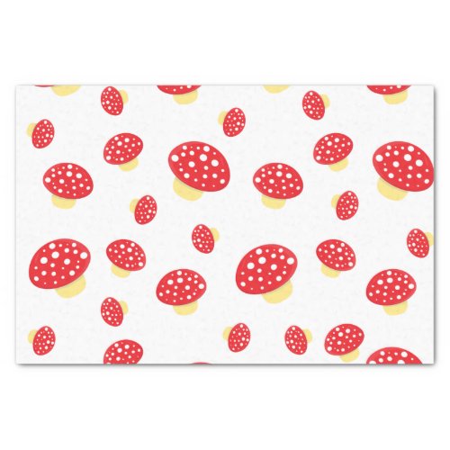 Cute Red Spotty Toadstool Mushrooms Pattern Tissue Paper