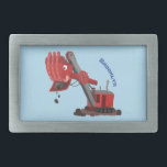 Cute red steam shovel digger cartoon illustration belt buckle<br><div class="desc">This cute red steam shovel really digs you! Drawn in fun cartoon illustration style.</div>