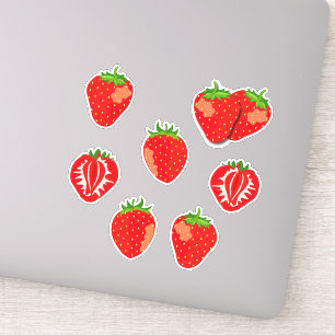Cute Red Strawberries Sticker
