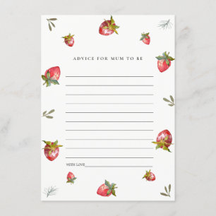 Cute Red Strawberry Advice for Mum Baby Shower Enclosure Card