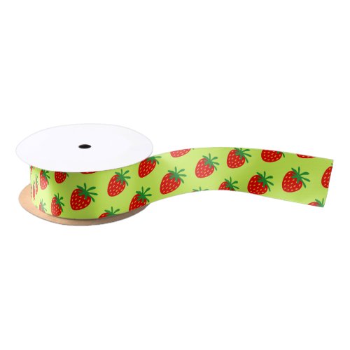 Cute red strawberry fruit pattern gift ribbon roll