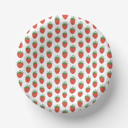 Cute red strawberry fruit pattern paper party bowl