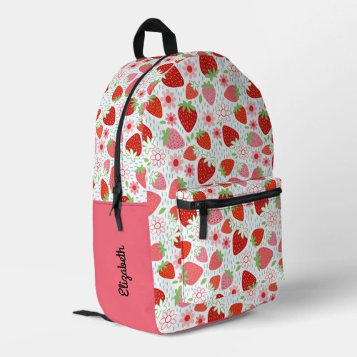 Cute Red Strawberry Girls School Printed Backpack