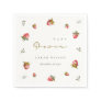 Cute Red Strawberry Leafy Botanical Baby Shower Napkins