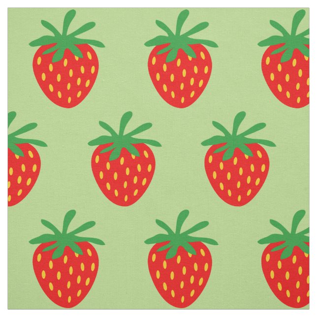Cute red strawberry pattern DIY textile fabric (Swatch)