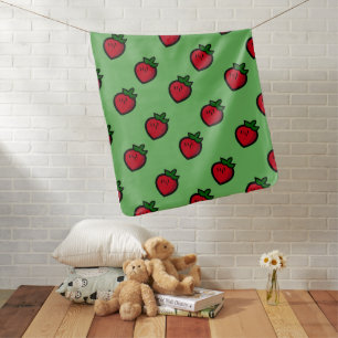 Cute Red Strawberry Pattern for Vegans Baby Blanket