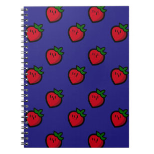 Cute Red Strawberry Pattern for Vegans Notebook