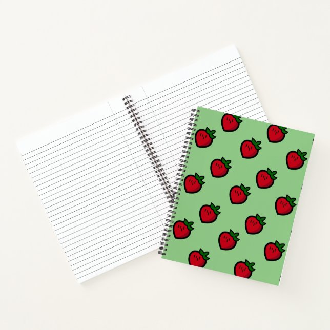 Cute Red Strawberry Pattern for Vegans Notebook (Inside)