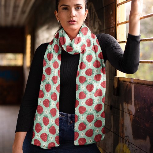Cute Red Strawberry Summer Pattern Scarf