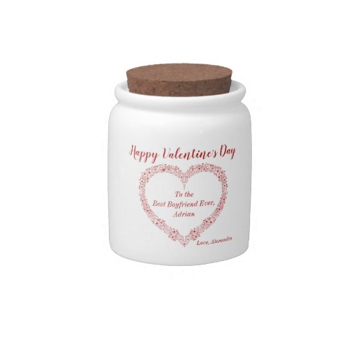 Cute Red Sweet Heart Boyfriend Valentines Day Candy Jar