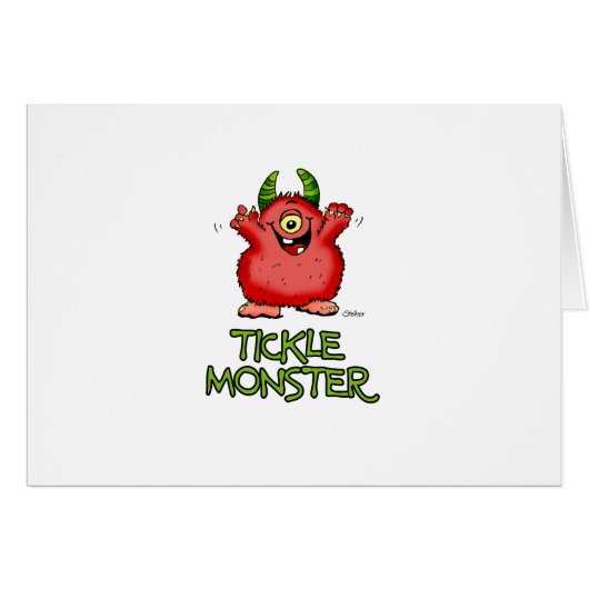 Cute red tickle Monster by send2smiles Cards (Front Horizontal)