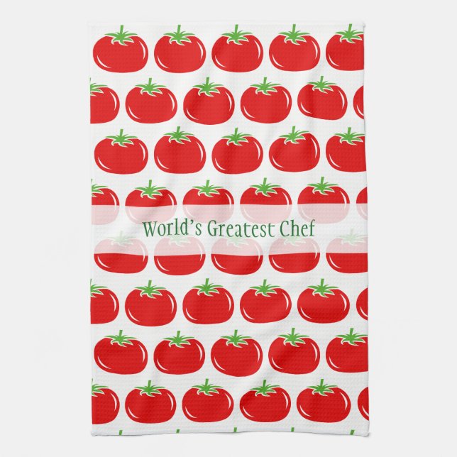 Cute red tomato custom kitchen towel gift idea (Vertical)