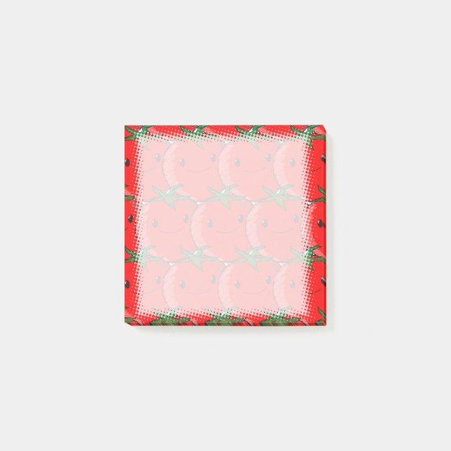 Cute Red Tomato Pattern Custom Post-it Notes (Front)