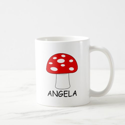 Cute red top mushroom with white spots custom coffee mug