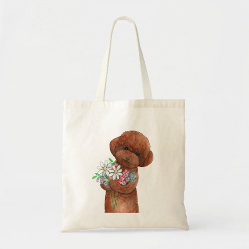 Cute Red Toy Poodle Puppy Doodle Dog Lover Gift Tote Bag