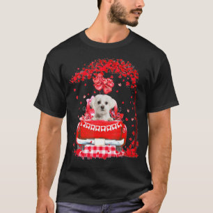 Cute Red Truck Maltese Valentines Day Costume Boy  T-Shirt