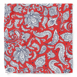 Cute red vintage flowers patterns bandana