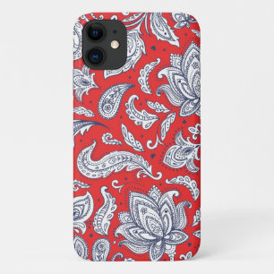 Cute red vintage flowers patterns iPhone 11 case