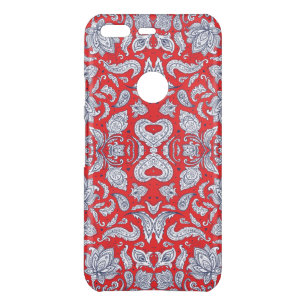 Cute red vintage flowers patterns uncommon google pixel case