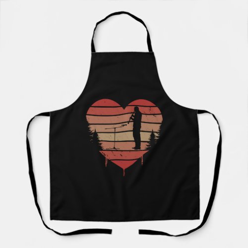 Cute Red Vintage Heart Oboe Valentine Day Love Apron
