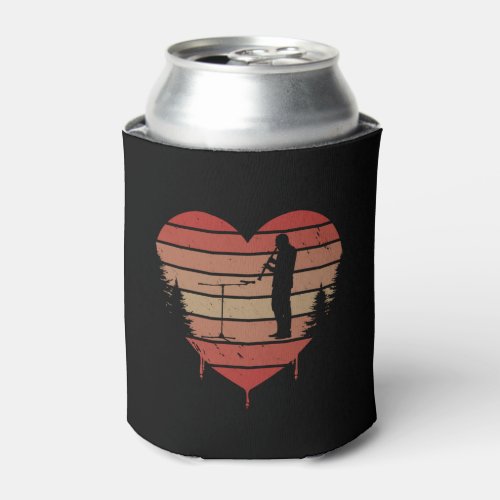 Cute Red Vintage Heart Oboe Valentine Day Love Can Cooler