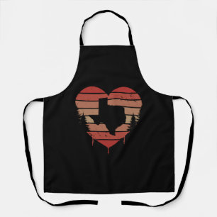 Cute Red Vintage Heart Texas Valentine Day Love Apron