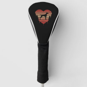Cute Red Vintage Heart Vizslas 80s Valentine Day Golf Head Cover