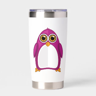 Cute Red Violet Penguin – Kawaii Cartoon Penguin Insulated Tumbler