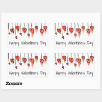 Cute Red Heart Kids Names Valentines Day Classroom Sticker, Zazzle