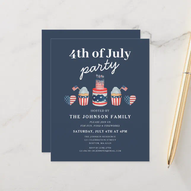 Cute Red White And Blue 4th Of July Party | Zazzle