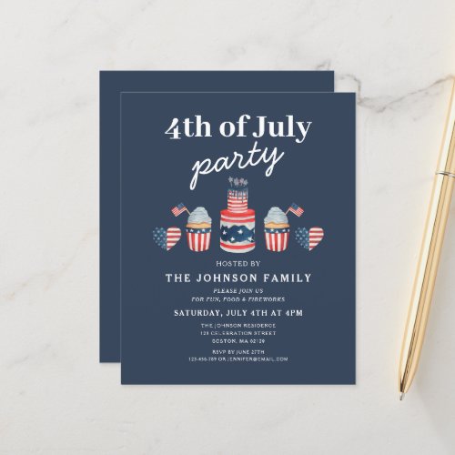 Cute Red White And Blue 4th Of July Party