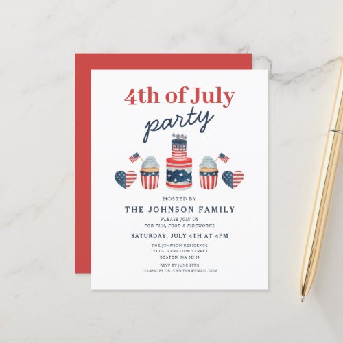 Cute Red White And Blue 4th Of July Party