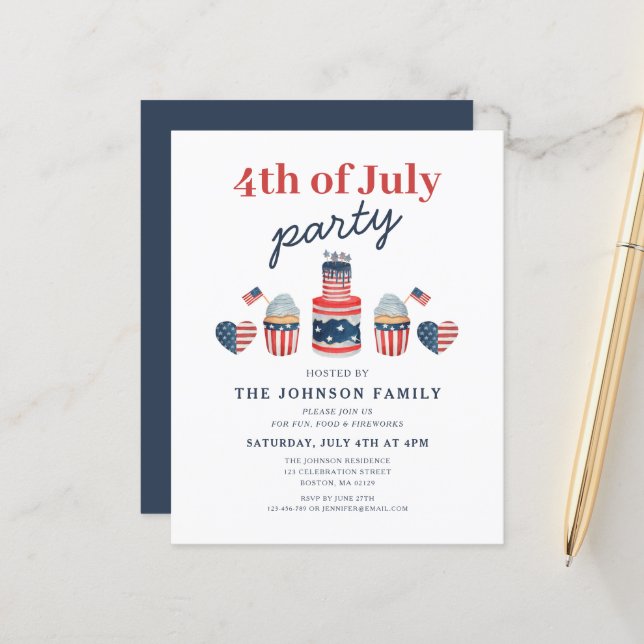 Cute Red White And Blue 4th Of July Party (Front/Back In Situ)