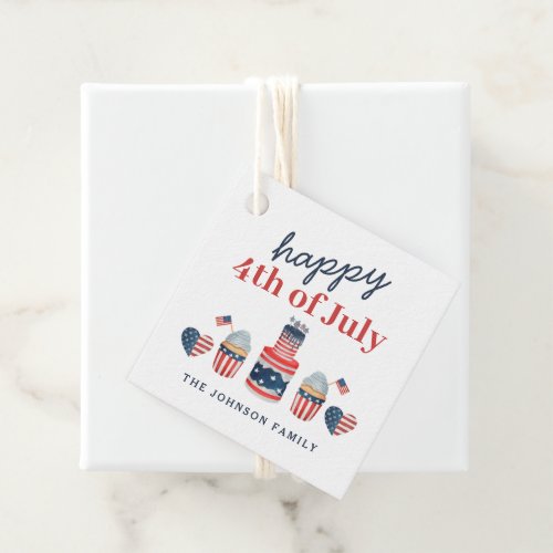 Cute Red White And Blue 4th Of July Party Favor Tags