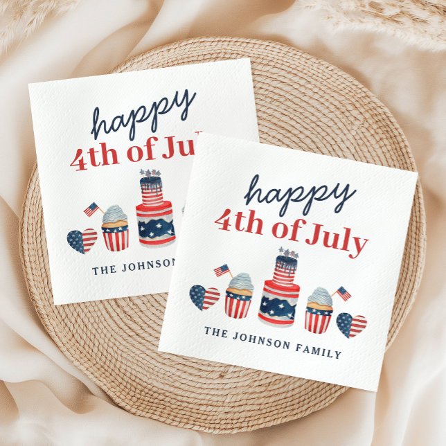Cute Red White And Blue 4th Of July Party Napkins (Cute Red White And Blue 4th Of July Party Napkins)