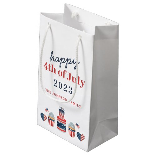 Cute Red White And Blue 4th Of July Party Small Gift Bag
