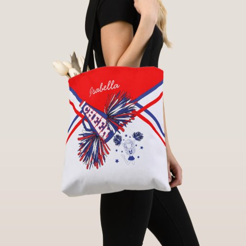 Cute Red White and Blue Cheerleader Design 2 Tote Bag