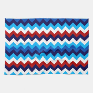 Cute Red White Blue Chevrons Kitchen Towel