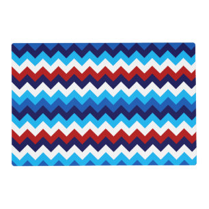 Cute Red White Blue Chevrons Laminated Placemat