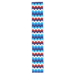 Cute Red White Blue Chevrons Large Table Runner