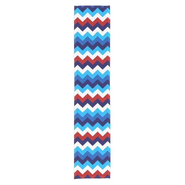 Cute Red White Blue Chevrons Small Table Runner (Front)